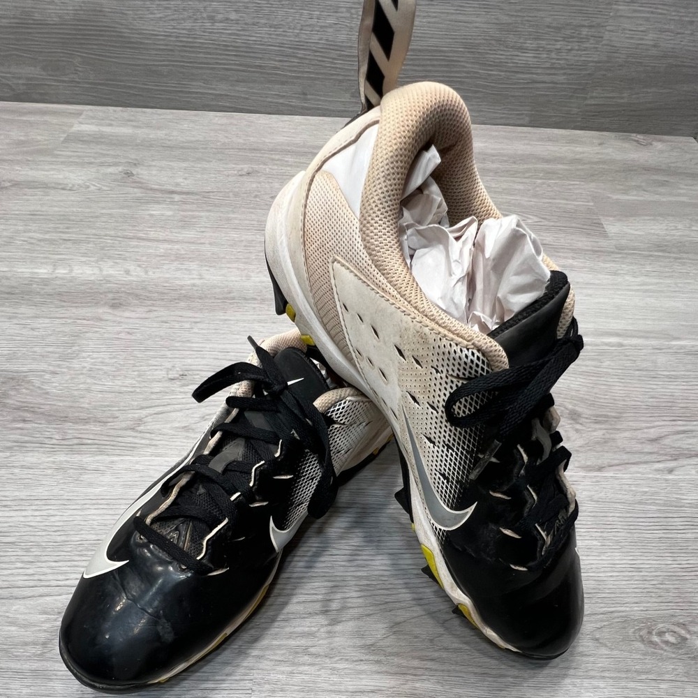 Nike Vapor Fastflex Baseball Cleats Mens 8.5‎ Black White Yellow VG 917168-111
